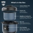 Ninja HyperHeat 9-in-1 6.5-qt Pressure Cooker | Steams, Slow Cooks, Sears, Sautés, Sous Vide, Yogurt & More | With SimpliServe Pot | Powerful 1200-Watt | Blue Macaron | PC201
