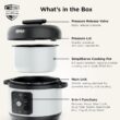 Ninja HyperHeat 9-in-1 6.5-qt Pressure Cooker | Steams, Slow Cooks, Sears, Sautés, Sous Vide, Yogurt & More | With SimpliServe Pot | Powerful 1200-Watt | White | PC201WH