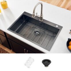 Ruvati Terraza Drop-in 33-in x 22-in Stainless steel Single bowl 16 -Gauge Kitchen Sink
