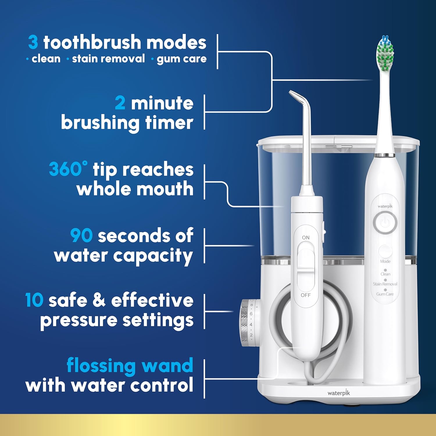 Waterpik Sensonic Complete Care Water Flosser and Rechargeable Electric Toothbrush Combo Set for Teeth Cleaning and Flossing, CC-04, White, Packaging May Vary Waterpik Sensonic Complete Care Water Flosser and Rechargeable Electric Toothbrush Combo Set for Teeth Cleaning and Flossing, CC-04, White, Packaging May Vary