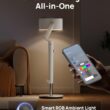 DREO Smart Fan for Bedroom, 120° +120° Omni-Directional Oscillating Fans, 100ft Quiet Pedestal Fan with RGB Light, 9 Speeds, 6 Modes, 20dB, 8H Timer, Wi-Fi/Voice/Alexa, 37-42