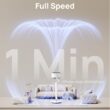 DREO Smart Fan for Bedroom, 120° +120° Omni-Directional Oscillating Fans, 100ft Quiet Pedestal Fan with RGB Light, 9 Speeds, 6 Modes, 20dB, 8H Timer, Wi-Fi/Voice/Alexa, 37-42
