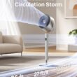 DREO Smart Fans for Bedroom, 120° +120° Omni-Directional Oscillating Fan, 100ft Quiet Pedestal Fan with RGB Light, 9 Speeds, 6 Modes, 20dB, 8H Timer, Wi-Fi/Voice, 37-42
