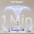 DREO Smart Fans for Bedroom, 120° +120° Omni-Directional Oscillating Fan, 100ft Quiet Pedestal Fan with RGB Light, 9 Speeds, 6 Modes, 20dB, 8H Timer, Wi-Fi/Voice, 37-42