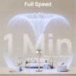 DREO Smart Fans for Bedroom, 120° +120° Omni-Directional Oscillating Fan, 100ft Quiet Pedestal Fan with RGB Light, 9 Speeds, 6 Modes, 20dB, 8H Timer, Wi-Fi/Voice, 37-42