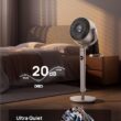 DREO Smart Fans for Bedroom, 120° +120° Omni-Directional Oscillating Fan, 100ft Quiet Pedestal Fan with RGB Light, 9 Speeds, 6 Modes, 20dB, 8H Timer, Wi-Fi/Voice, 37-42