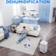 Midea Cube 50 Pint Dehumidifier for Basement and Rooms at Home for up to 4,500 Sq. Ft., Smart Control, Compatible with Alexa (White), Drain Hose Included