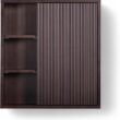 Teamson Home Tremolo 22″ Wide Bathroom Wall Mounted Medicine Cabinet with Open Compartments & 1 Door with Fixed Interior Shelf, Wooden Bracket for Mounting, Natural Fluted Finish in Espresso