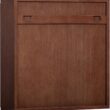 Teamson Home Tremolo 22″ Wide Bathroom Wall Mounted Medicine Cabinet with Open Compartments & 1 Door with Fixed Interior Shelf, Wooden Bracket for Mounting, Natural Fluted Finish in Walnut Color