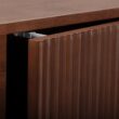 Teamson Home Tremolo 22″ Wide Bathroom Wall Mounted Medicine Cabinet with Open Compartments & 1 Door with Fixed Interior Shelf, Wooden Bracket for Mounting, Natural Fluted Finish in Walnut Color