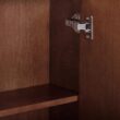 Teamson Home Tremolo 22″ Wide Bathroom Wall Mounted Medicine Cabinet with Open Compartments & 1 Door with Fixed Interior Shelf, Wooden Bracket for Mounting, Natural Fluted Finish in Walnut Color