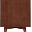 Teamson Home Tremolo 20″ Wide Bedside Nightstand with 1 Drawer & Open Shelf, Fluted Front & Contemporary Style with Solid Rubber Wood Feet, Dual Storage & Push-Open Design for Bedrooms, Walnut