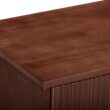 Teamson Home Tremolo 20″ Wide Bedside Nightstand with 1 Drawer & Open Shelf, Fluted Front & Contemporary Style with Solid Rubber Wood Feet, Dual Storage & Push-Open Design for Bedrooms, Walnut