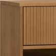 Teamson Home Tremolo 20″ Wide Bedside Nightstand with 1 Drawer & Open Shelf, Fluted Front & Contemporary Style with Solid Rubber Wood Feet, Dual Storage & Push-Open Design for Bedrooms, Natural