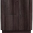 Teamson Home Potomac 20'' W Modern Storage 2-Drawer Push to Open Nightstand with Solid Wood Frame, Bedside Table Bedroom Furniture with Reeding Pattern in Scandinavian Style, Espresso