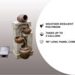 Teamson Home 28 in. Cascading Bowls and Stacked Stones LED Outdoor Water Fountain for Outdoor Living Spaces to Create a Calming Oasis in Gardens and Landscaping, on Patios, Balconies, Lawns, Brown