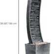 Teamson Home 38.58 in. Modern Curved Faux Slate Waterfall Fountain for Indoors or Outdoors with LED Light Accents and 1.98-Gallon Pump, Black and Stone Gray