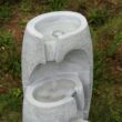 Teamson Home 3-Tier Cascading Urn Outdoor Water Fountain–Warm Glow Lighting with Adjustable Flow & Electric Pump, Gray