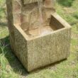 Teamson Home Spa Waterfall Outdoor Water Fountain–LED Light with Adjustable Flow & Electric Pump, Brown