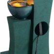 Teamson Home 28.54 in. 3-Tier Cascading Outdoor Water Fountain with LED Lights for Gardens, Landscaping, Patios, Balconies, Lawns, Green