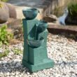 Teamson Home 28.54 in. 3-Tier Cascading Outdoor Water Fountain with LED Lights for Gardens, Landscaping, Patios, Balconies, Lawns, Green