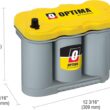 OPTIMA Batteries High Performance D27F YELLOWTOP Dual Purpose Sealed AGM Car, Truck and SUV Battery, 830 CCA, Maintenance Free, Versatile Mounting