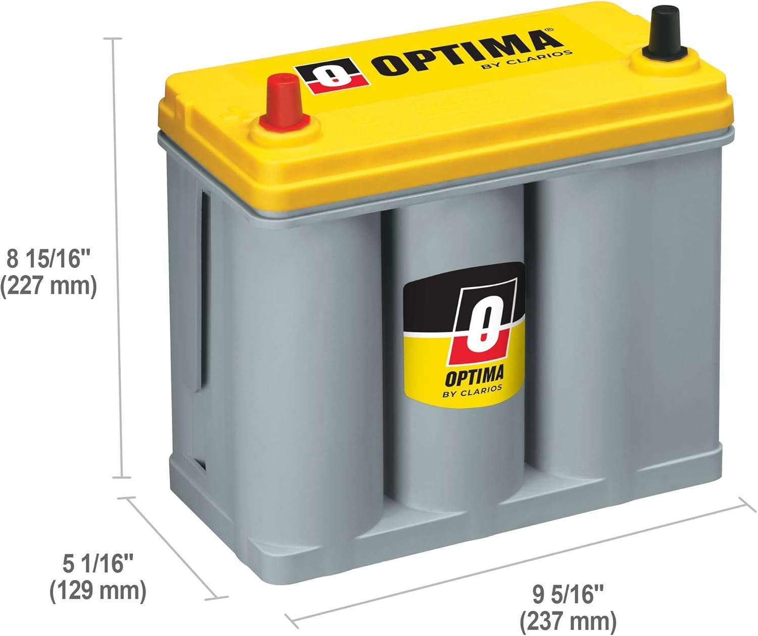 OPTIMA Batteries High Performance DS46B24R YELLOWTOP Dual Purpose Sealed AGM Car, Truck and SUV Battery, 450 CCA, Maintenance Free, Versatile Mounting, Fits Select Prius Models OPTIMA Batteries High Performance DS46B24R YELLOWTOP Dual Purpose Sealed AGM Car, Truck and SUV Battery, 450 CCA, Maintenance Free, Versatile Mounting, Fits Select Prius Models