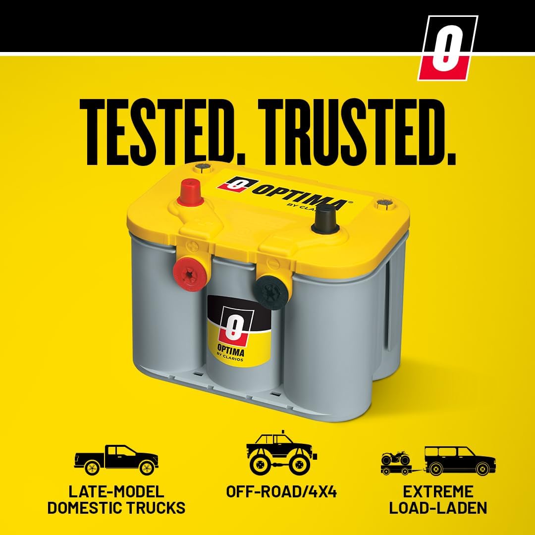 OPTIMA Batteries High Performance DS46B24R YELLOWTOP Dual Purpose Sealed AGM Car, Truck and SUV Battery, 450 CCA, Maintenance Free, Versatile Mounting, Fits Select Prius Models OPTIMA Batteries High Performance DS46B24R YELLOWTOP Dual Purpose Sealed AGM Car, Truck and SUV Battery, 450 CCA, Maintenance Free, Versatile Mounting, Fits Select Prius Models