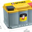 OPTIMA Batteries High Performance DH6 YELLOWTOP Dual Purpose Sealed AGM Car, Truck and SUV Battery, 800 CCA, Maintenance Free, Versatile Mounting, BCI Group Size 48 OPTIMA Batteries High Performance DH6 YELLOWTOP Dual Purpose Sealed AGM Car, Truck and SUV Battery, 800 CCA, Maintenance Free, Versatile Mounting, BCI Group Size 48