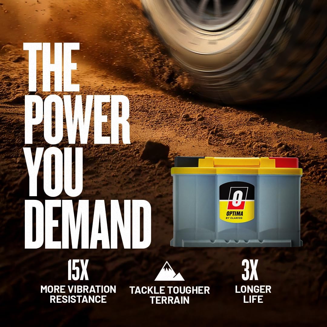 OPTIMA Batteries High Performance DH6 YELLOWTOP Dual Purpose Sealed AGM Car, Truck and SUV Battery, 800 CCA, Maintenance Free, Versatile Mounting, BCI Group Size 48 OPTIMA Batteries High Performance DH6 YELLOWTOP Dual Purpose Sealed AGM Car, Truck and SUV Battery, 800 CCA, Maintenance Free, Versatile Mounting, BCI Group Size 48