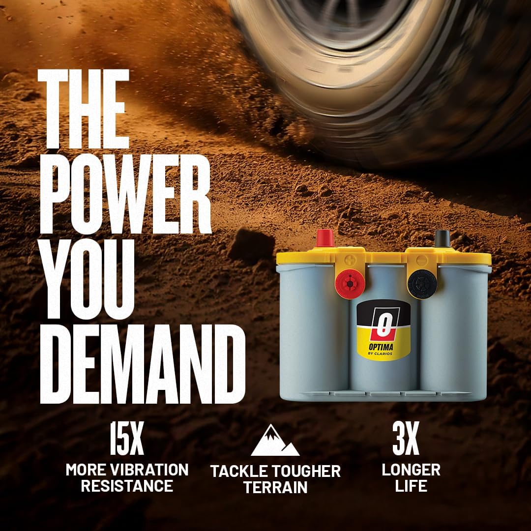 OPTIMA Batteries High Performance D34/78 YELLOWTOP Dual Purpose Sealed AGM Car, Truck and SUV Battery, 750 CCA, Dual Terminal, Maintenance Free, Versatile Mounting OPTIMA Batteries High Performance D34/78 YELLOWTOP Dual Purpose Sealed AGM Car, Truck and SUV Battery, 750 CCA, Dual Terminal, Maintenance Free, Versatile Mounting