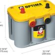 OPTIMA Batteries High Performance D34/78 YELLOWTOP Dual Purpose Sealed AGM Car, Truck and SUV Battery, 750 CCA, Dual Terminal, Maintenance Free, Versatile Mounting OPTIMA Batteries High Performance D34/78 YELLOWTOP Dual Purpose Sealed AGM Car, Truck and SUV Battery, 750 CCA, Dual Terminal, Maintenance Free, Versatile Mounting