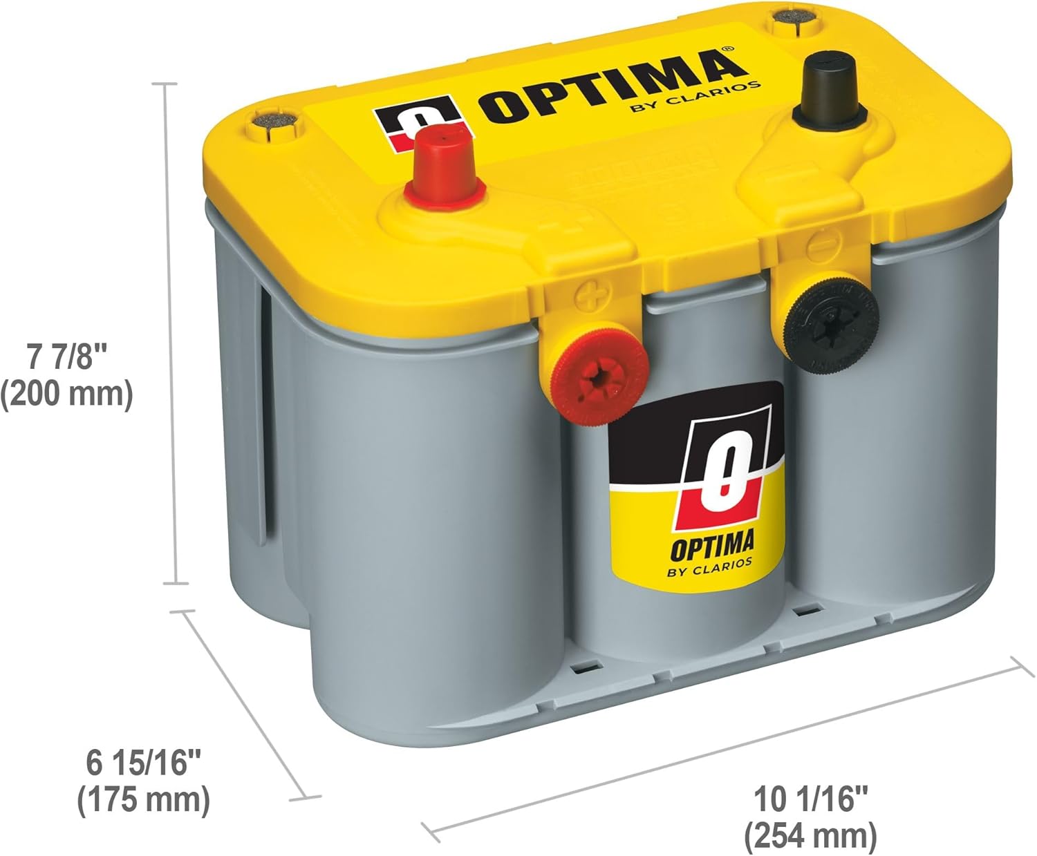 OPTIMA Batteries High Performance D34/78 YELLOWTOP Dual Purpose Sealed AGM Car, Truck and SUV Battery, 750 CCA, Dual Terminal, Maintenance Free, Versatile Mounting OPTIMA Batteries High Performance D34/78 YELLOWTOP Dual Purpose Sealed AGM Car, Truck and SUV Battery, 750 CCA, Dual Terminal, Maintenance Free, Versatile Mounting