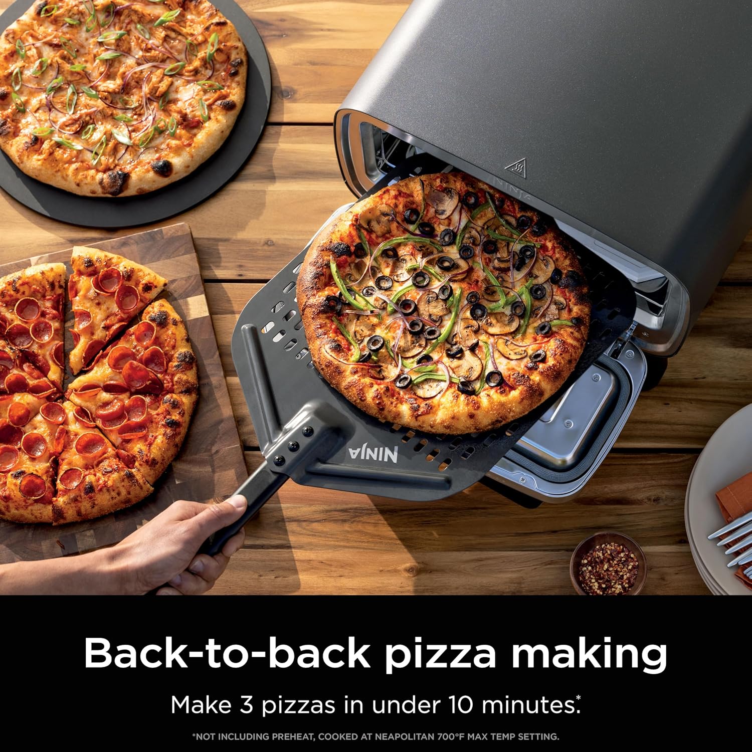 Ninja Artisan Electric Outdoor Pizza Oven with Stone, Gray, MO201 Ninja Artisan Electric Outdoor Pizza Oven with Stone | 12-inch Pizza in 3-minutes | 700F Max Temp | 5-in-1 Functionality – Pizza, Bake, Broil, Proof & Warm | Makes Full Meals | Gray | MO201