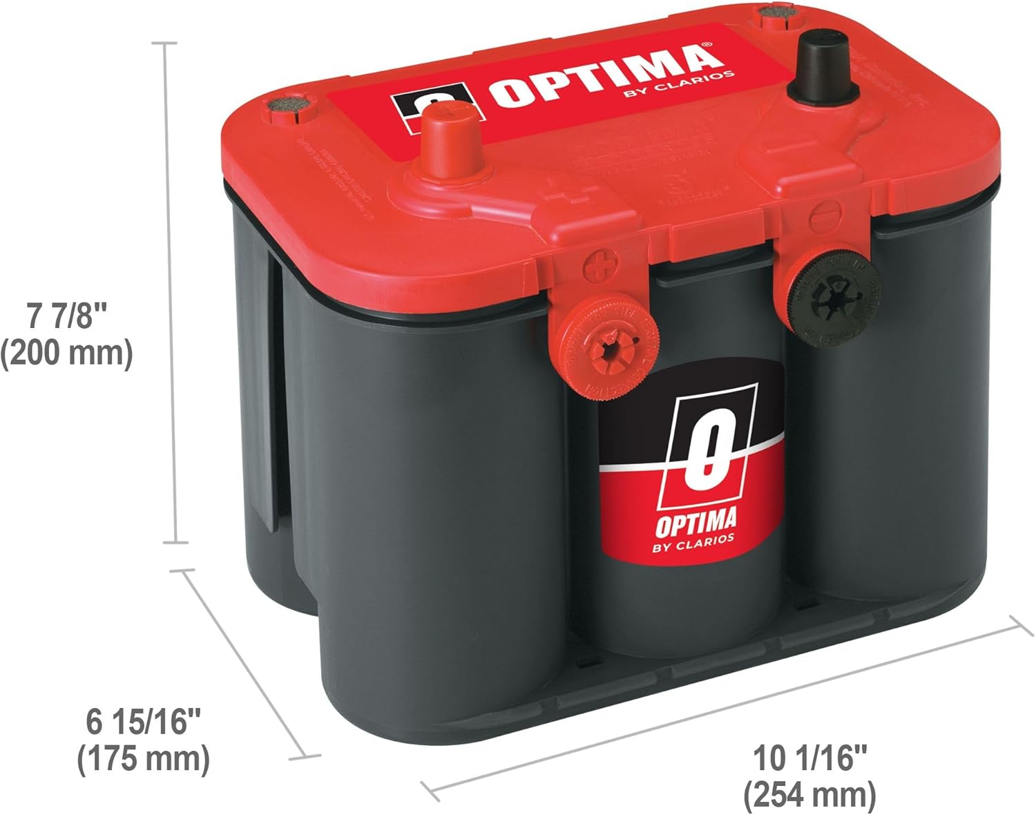 OPTIMA Batteries High Performance 34/78 RedTop Sealed AGM Car, Truck, and SUV Starting Battery, 800 CCA, Dual SAE and GM Terminals, Maintenance Free, Versitile Mounting OPTIMA Batteries High Performance 34/78 RedTop Sealed AGM Car, Truck, and SUV Starting Battery, 800 CCA, Dual SAE and GM Terminals, Maintenance Free, Versitile Mounting
