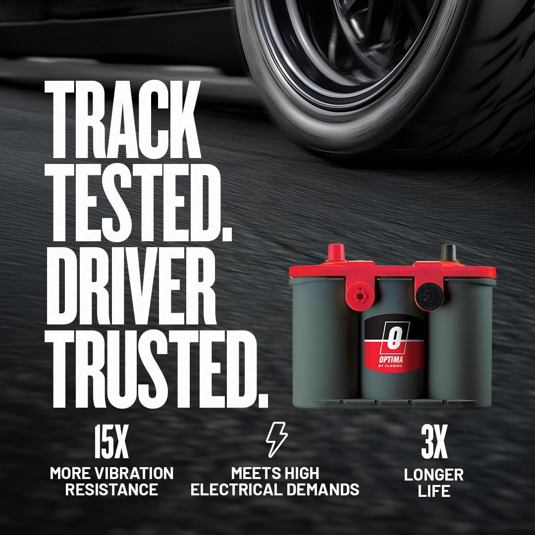 OPTIMA Batteries High Performance 34/78 RedTop Sealed AGM Car, Truck, and SUV Starting Battery, 800 CCA, Dual SAE and GM Terminals, Maintenance Free, Versitile Mounting OPTIMA Batteries High Performance 34/78 RedTop Sealed AGM Car, Truck, and SUV Starting Battery, 800 CCA, Dual SAE and GM Terminals, Maintenance Free, Versitile Mounting