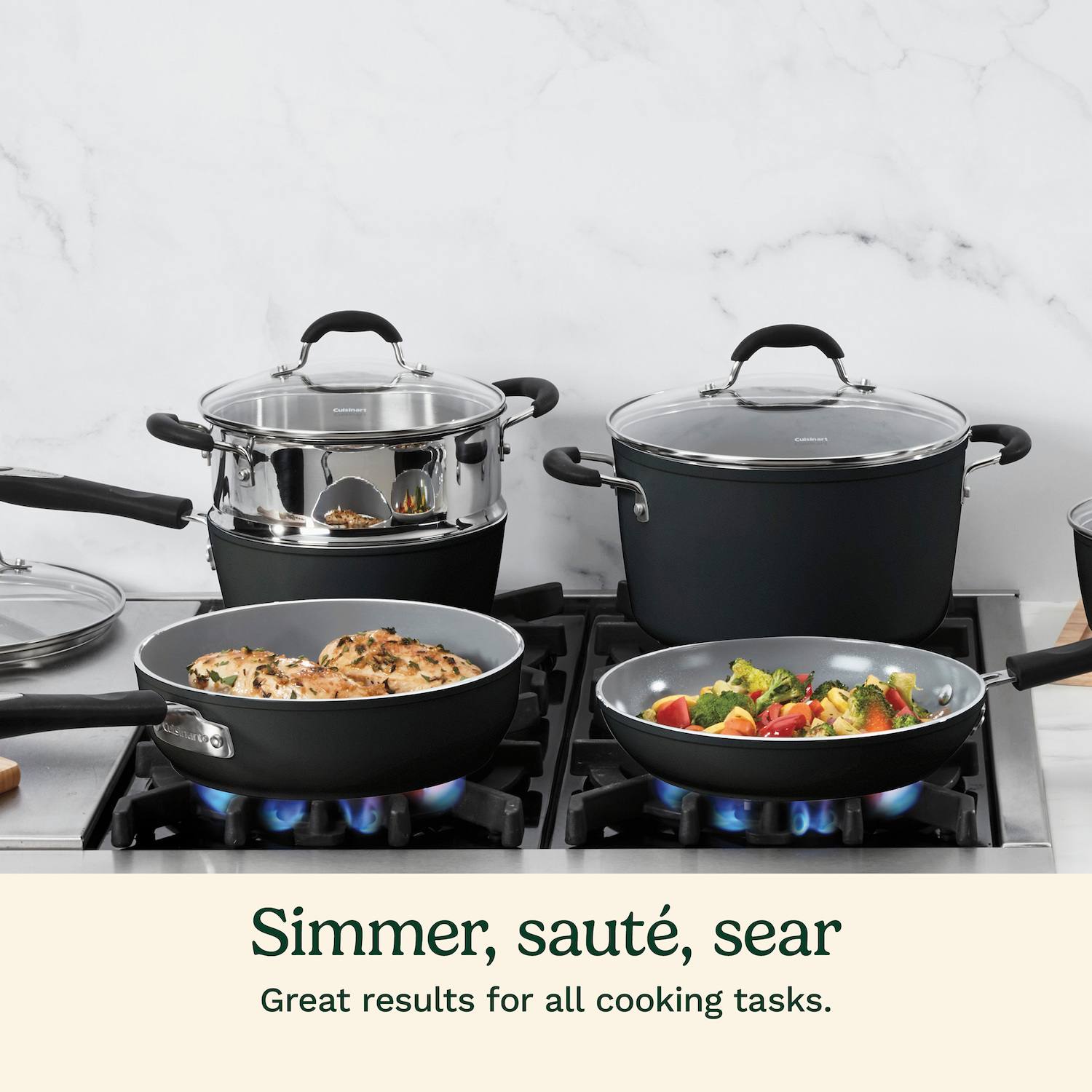 Cuisinart Ceramica XT Matte Collection Ceramic Nonstick 12-pc. Cookware Set - Black Cuisinart Ceramica XT Matte Collection Ceramic Nonstick 12-pc. Cookware Set - Black