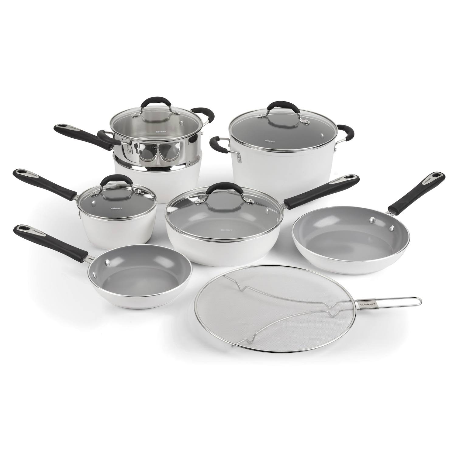 Cuisinart Ceramica XT Matte Collection Ceramic Nonstick 12-pc. Cookware Set - White Cuisinart Ceramica XT Matte Collection Ceramic Nonstick 12-pc. Cookware Set - White