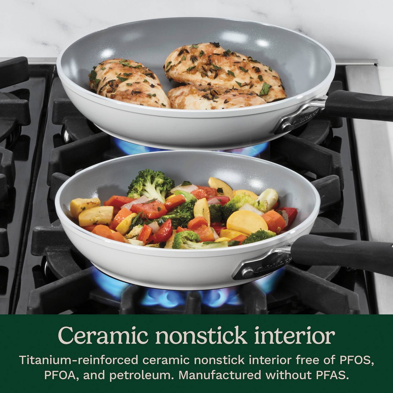 Cuisinart Ceramica XT Matte Collection Ceramic Nonstick 12-pc. Cookware Set - White Cuisinart Ceramica XT Matte Collection Ceramic Nonstick 12-pc. Cookware Set - White