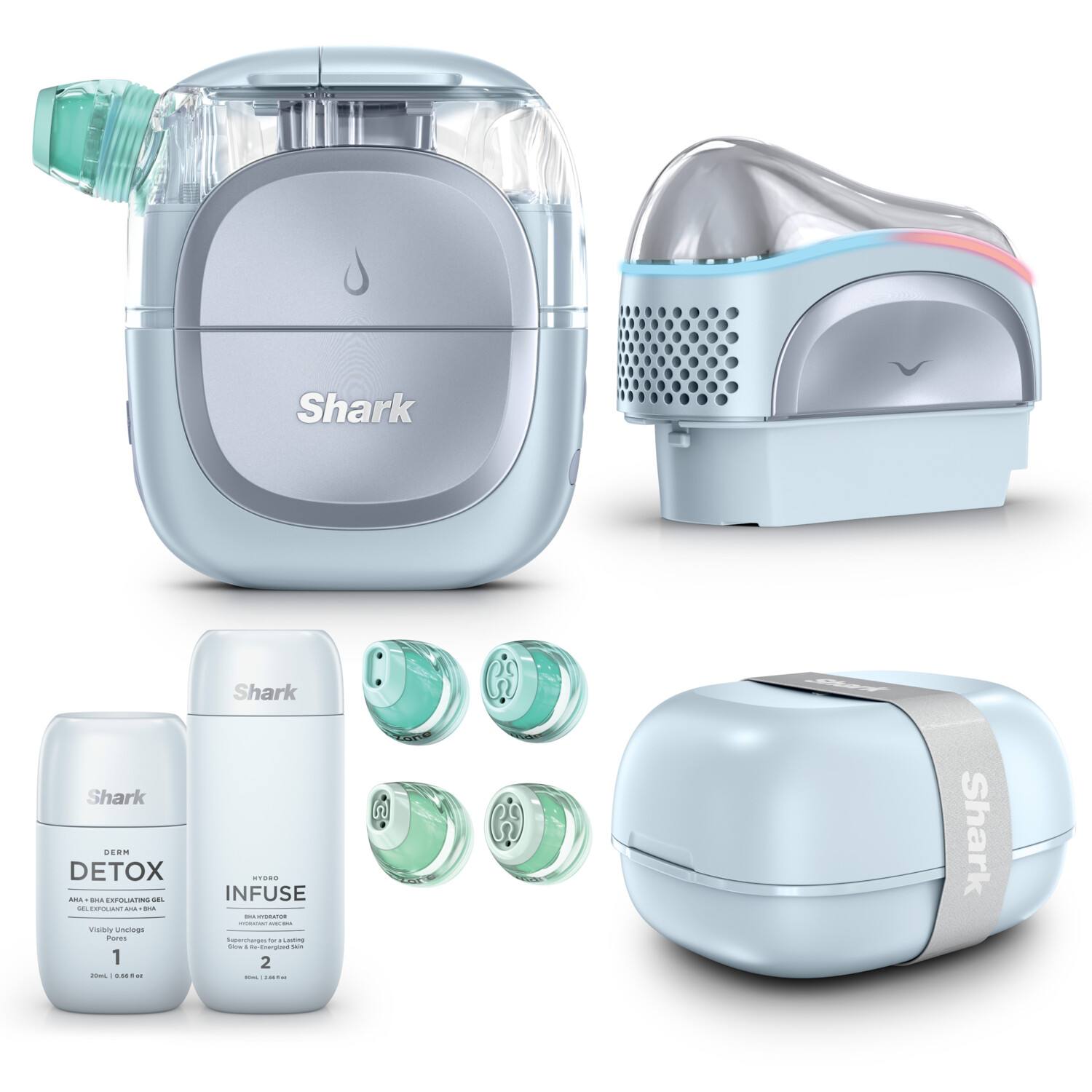 Shark FacialPro Glow At Home Hydro-Powered System - Blue Shark FacialPro Glow At Home Hydro-Powered System - Blue