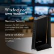 NETGEAR Nighthawk DOCSIS 3.1 Mid/high-Split Cable Modem (CM3000-1AZNAS) – Approved for Today’s Fastest Speeds - Works With all Cable Providers, Incl. Xfinity, Spectrum, Cox - Cable Plans up to 2.5Gbps