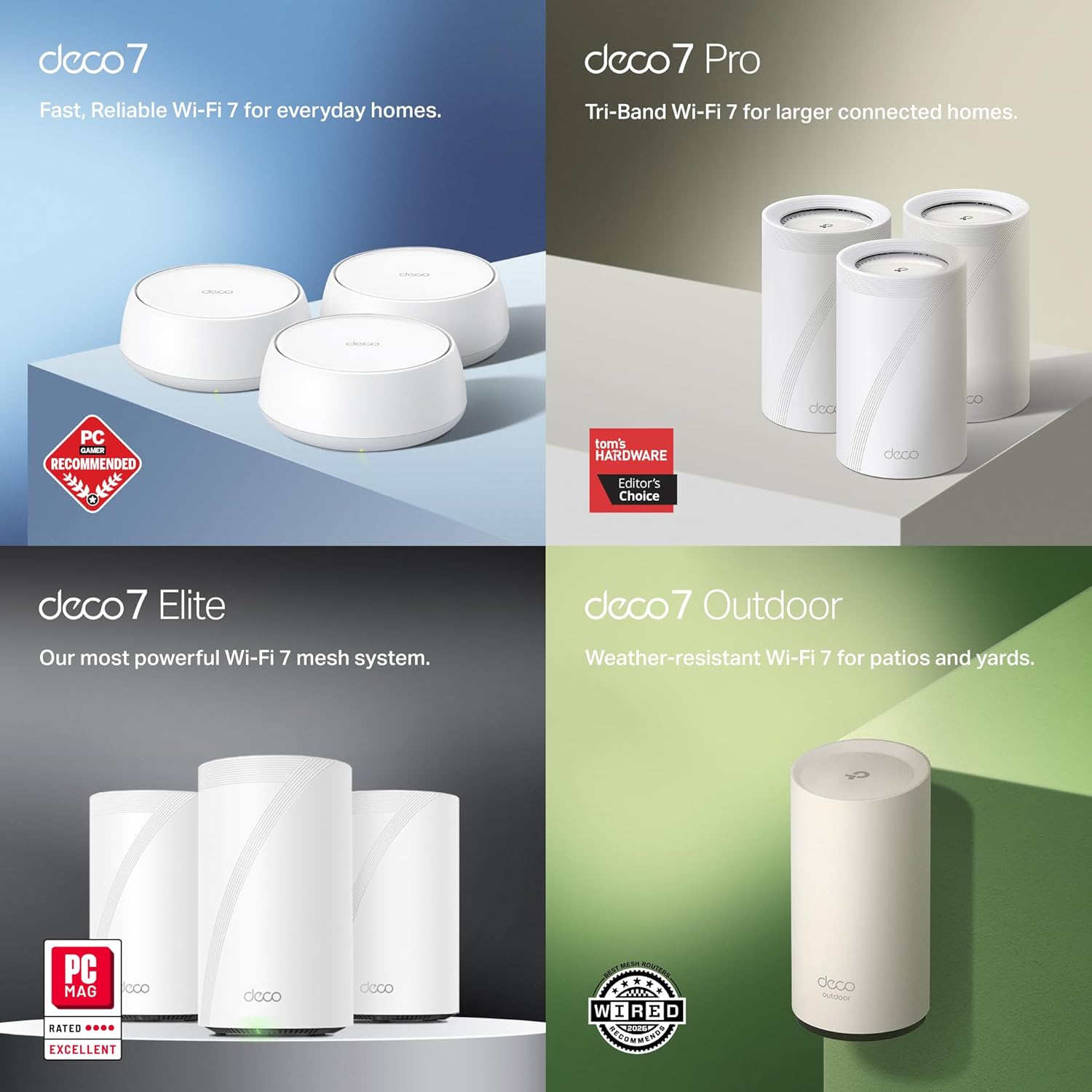 TP-Link Deco 7 BE25 Dual-Band BE5000 WiFi 7 Mesh Wi-Fi System | 4-Stream 5 Gbps, 240 Mhz TP-Link Deco 7 BE25 Dual-Band BE5000 WiFi 7 Mesh Wi-Fi System | 4-Stream 5 Gbps, 240 Mhz | Covers up to 6,600 Sq.Ft | 2X 2.5G Ports Wired Backhaul | VPN,MLO, AI-Roaming, HomeShield, 3-Pack