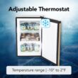 Whynter Upright Freezer with Lock, 2.1 Cu. Ft. Small Freezer Mini Freezer for Bedrooms, Dorms, Garages, Offices, CUF-210SSG, Rose Gold