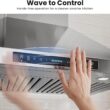 IKTCH 30-inch Wall Mount Range Hood 900 CFM Ducted/Ductless Convertible, Kitchen Chimney Vent Stainless Steel with Gesture Sensing & Touch Control Switch Panel, 2 Pcs Adjustable Lights(IKP02-30'')