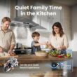 VIKIO HOME Wall Mount Range Hood 30 inch, 580 CFM, Ducted/Ductless Convertible, Stainless Steel Kitchen Vent Hood with 3-Speed Fan and LED Lights