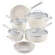 KitchenAidÂ 10-pc. Hard-Anodized Ceramic Induction Cookware Set - White