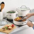 KitchenAidÂ 10-pc. Hard-Anodized Ceramic Induction Cookware Set - White
