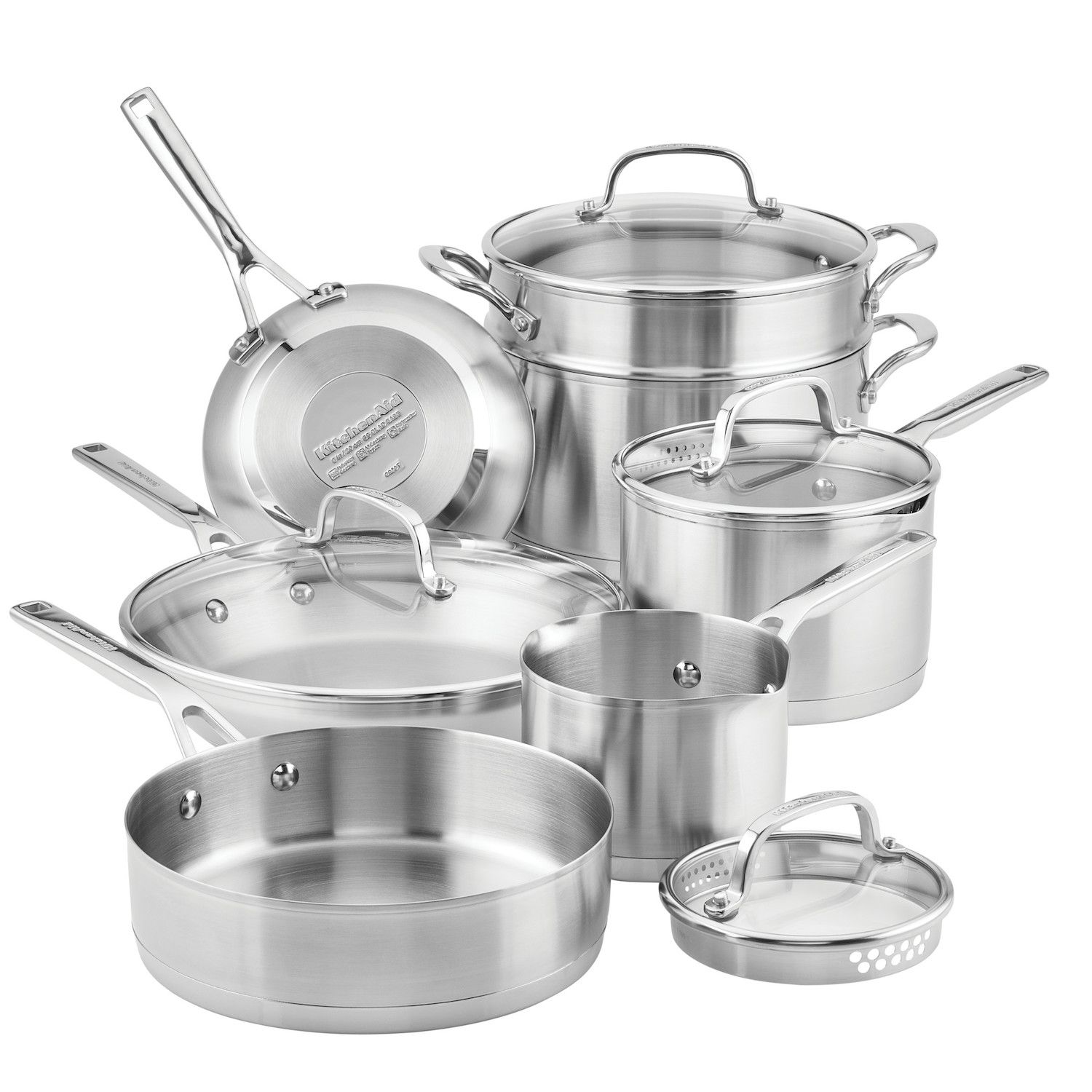 KitchenAid 3-Ply 11-pc. Stainless Steel Cookware Set KitchenAid 3-Ply 11-pc. Stainless Steel Cookware Set