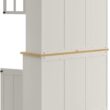 Homestyles Buffet of Buffets Off-White Server with Hutch and Natural Wood Top