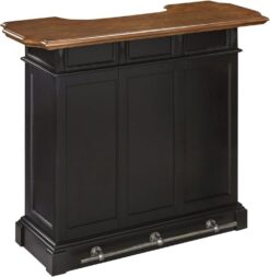 Homestyles Americana Black Bar with Wood Top